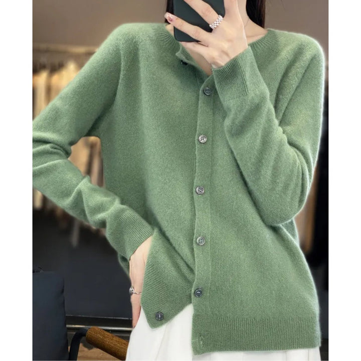 Layla | Women's Oversized Merino Wool Button-Front Knit Cardigan