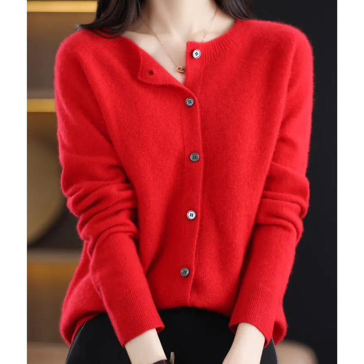 Layla | Women's Oversized Merino Wool Button-Front Knit Cardigan