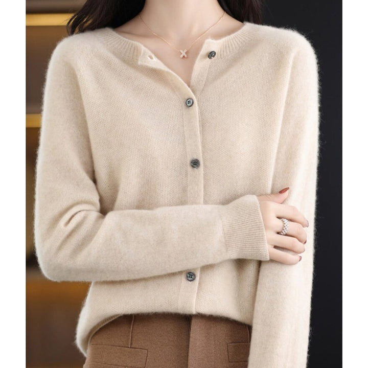 Layla | Women's Oversized Merino Wool Button-Front Knit Cardigan