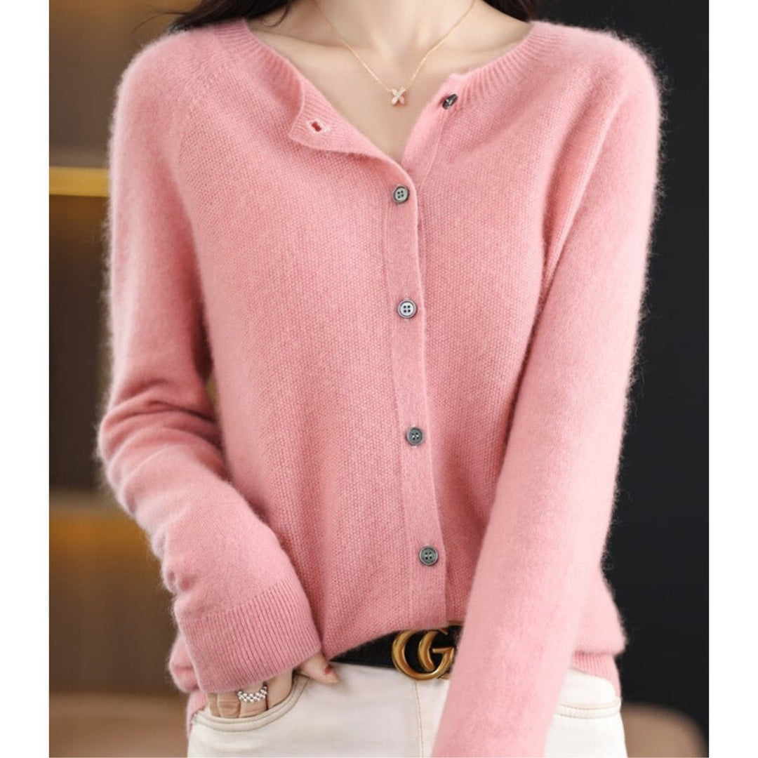 Layla | Women's Oversized Merino Wool Button-Front Knit Cardigan