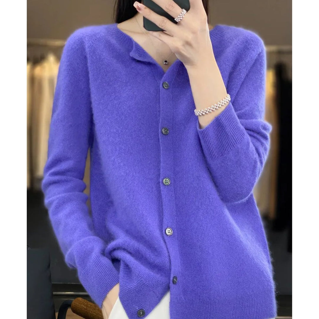Layla | Women's Oversized Merino Wool Button-Front Knit Cardigan