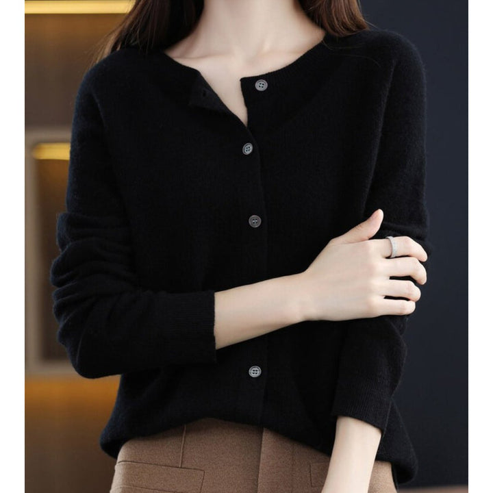 Layla | Women's Oversized Merino Wool Button-Front Knit Cardigan