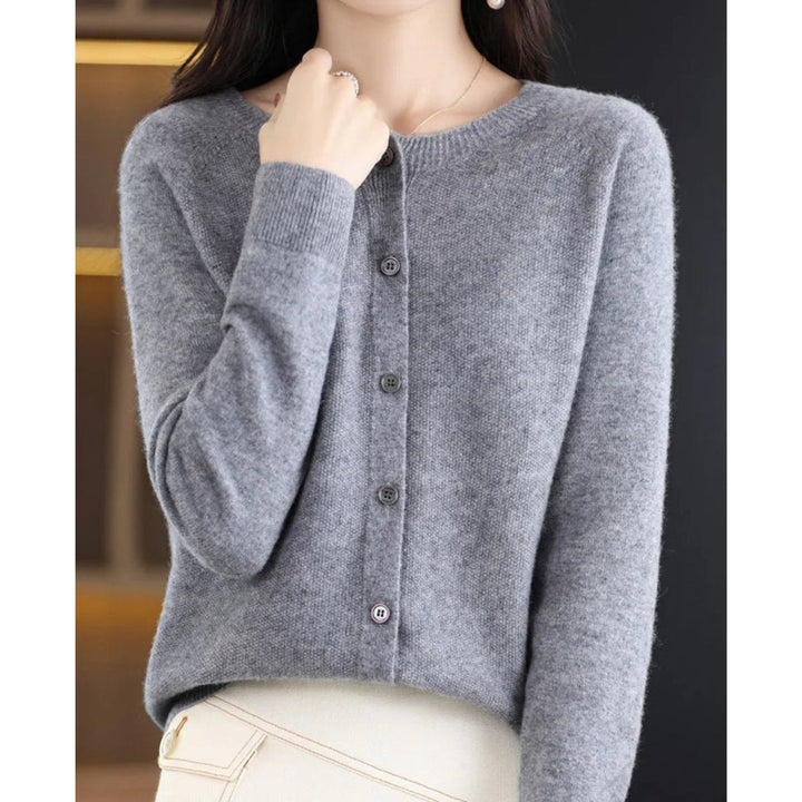 Layla | Women's Oversized Merino Wool Button-Front Knit Cardigan