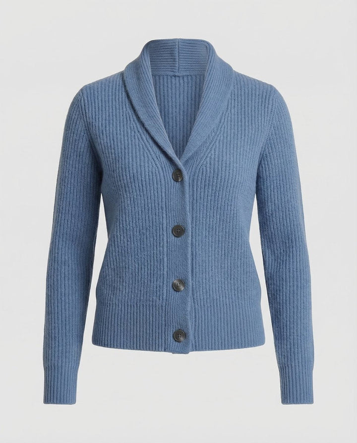 Aria | Women's Ribbed Knit Button-Front Lapel Collar Cardigan