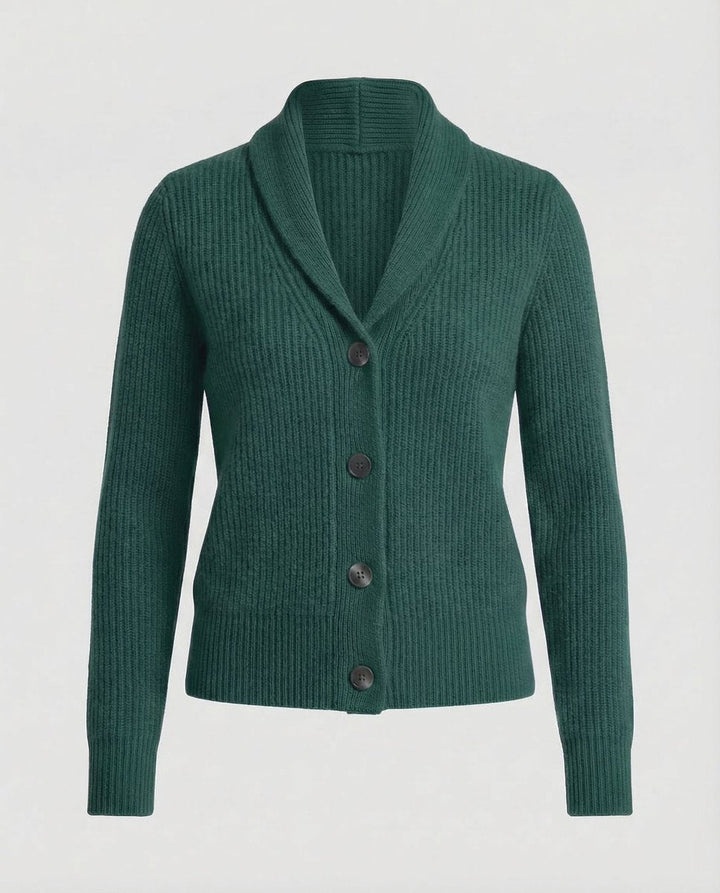Aria | Women's Ribbed Knit Button-Front Lapel Collar Cardigan