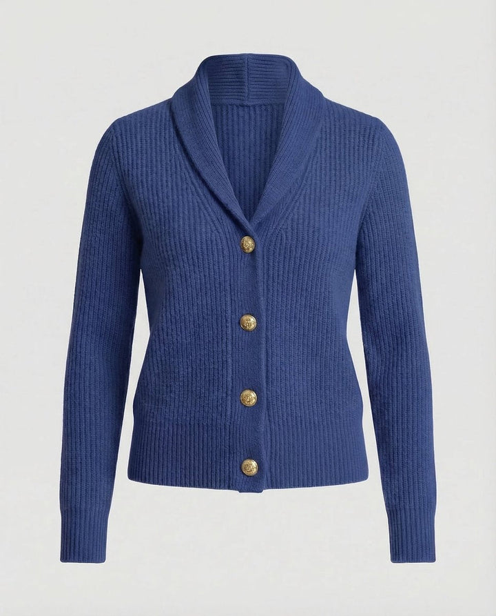 Aria | Women's Ribbed Knit Button-Front Lapel Collar Cardigan