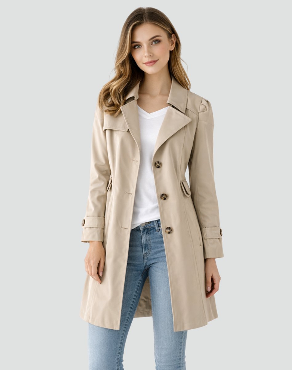Layla | Women's Tailored Mid-Length Double-Breasted Trench Coat