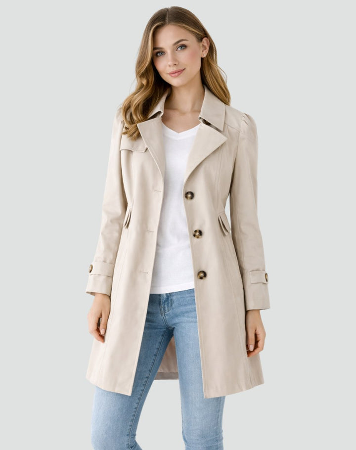 Layla | Women's Tailored Mid-Length Double-Breasted Trench Coat