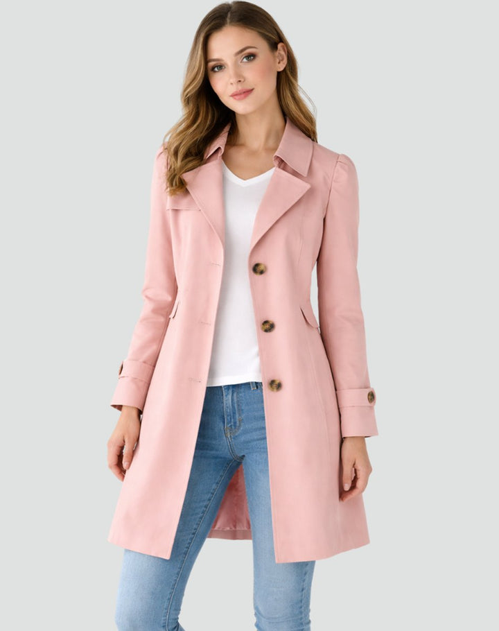 Layla | Women's Tailored Mid-Length Double-Breasted Trench Coat