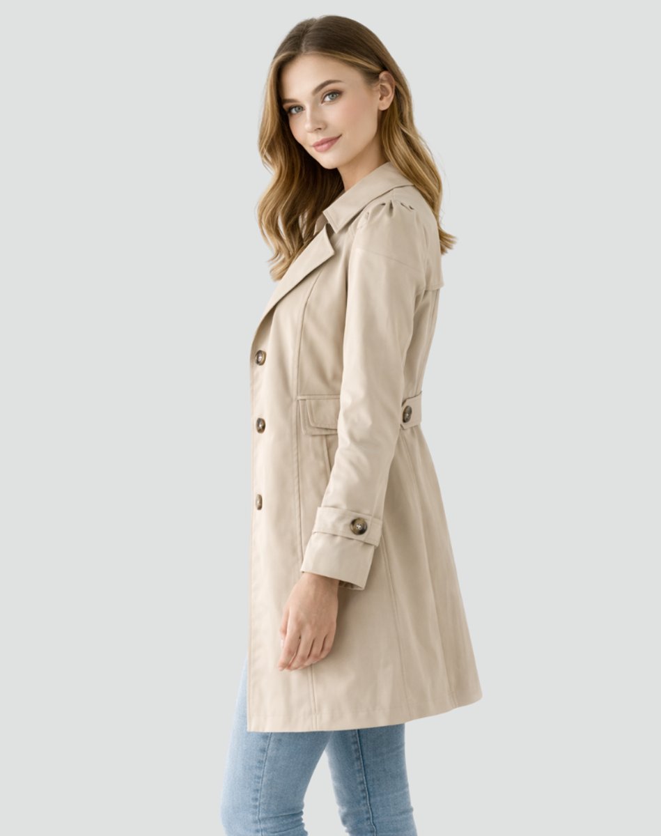 Layla | Women's Tailored Mid-Length Double-Breasted Trench Coat
