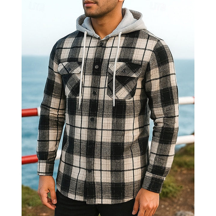 Thatcher | Hooded Checked Shirt Jacket