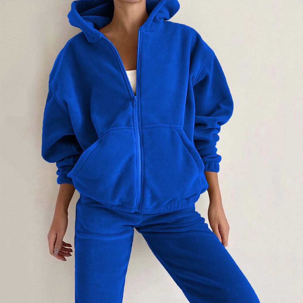 Zip-Up Oversized Hoodie Jogging Set for Women